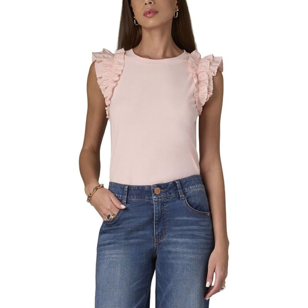Wit & Wisdom Womens  Mixed Media Knit Top, Pink